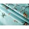 Teal Blue-Green Polyester Floral Butterfly Shower Curtain with Hooks
